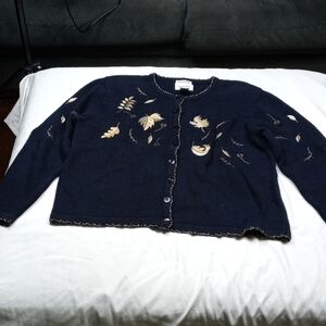 Christopher & Banks Hand Embroidered Fall design sweater
